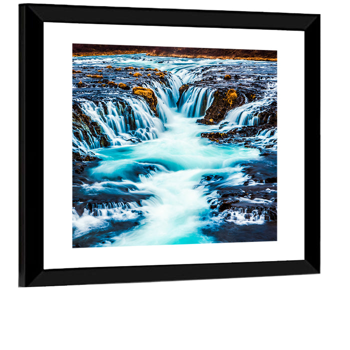 Bruarfoss Multi Tier Waterfall Wall Art as a framed print