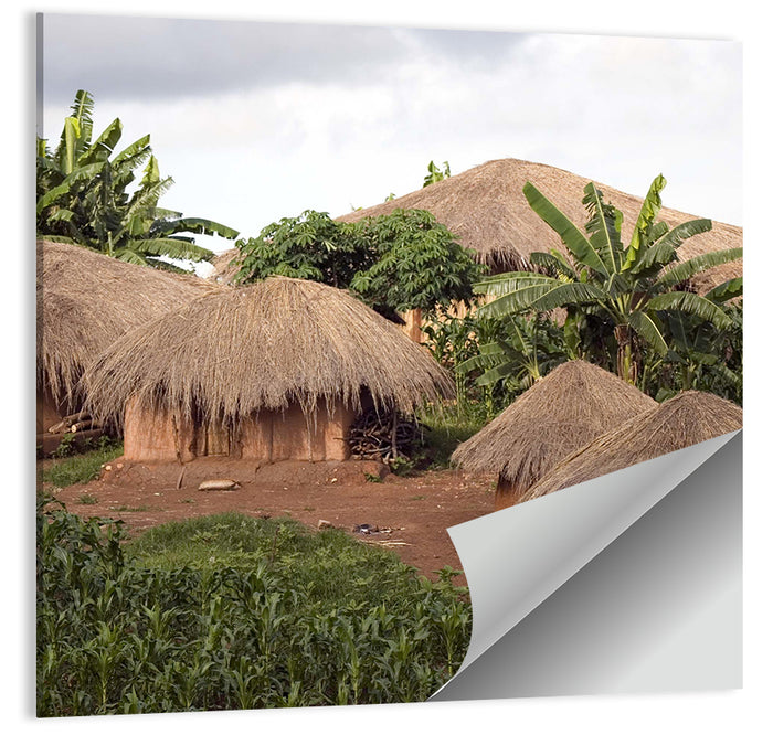Thatched Roof Huts Wall Art as a poster print