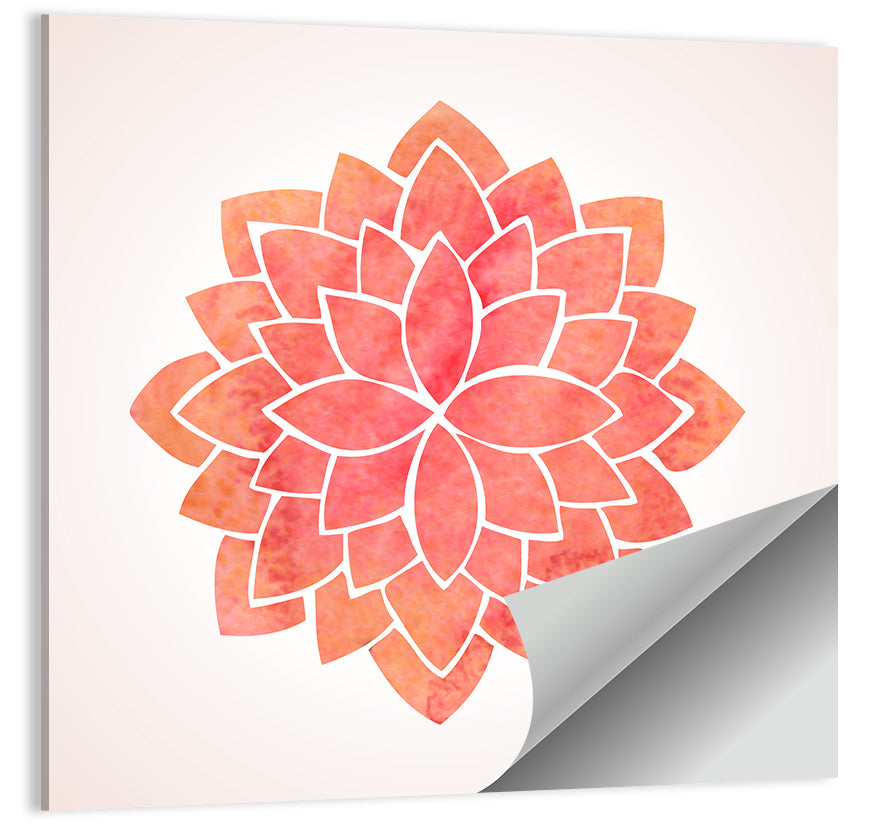 Red Lotus Mandala Wall Art