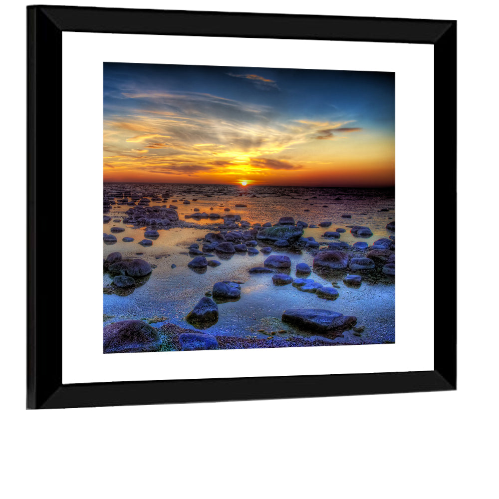 Sea Stones Sunset Wall Art