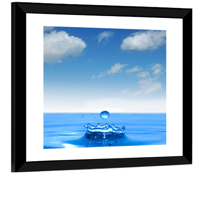 Ocean Water Drop Wall Art as a framed print