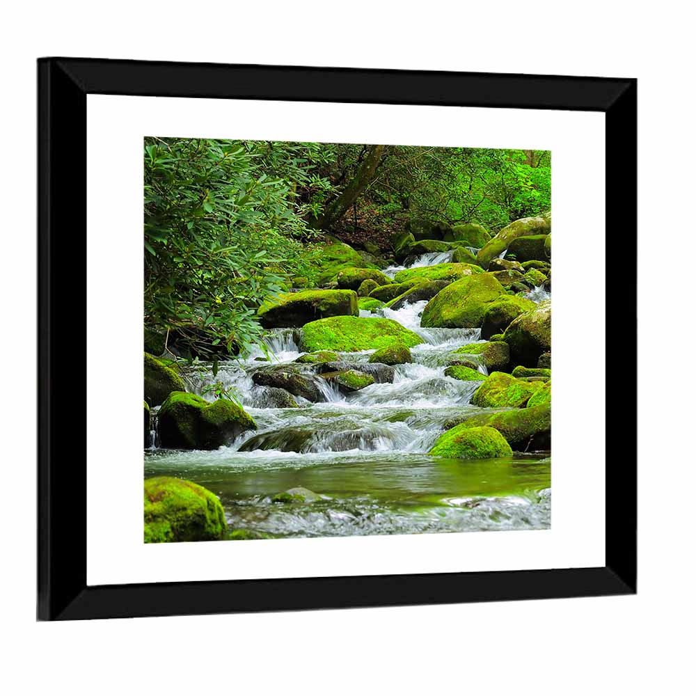 Cascading Mountain Stream Wall Art