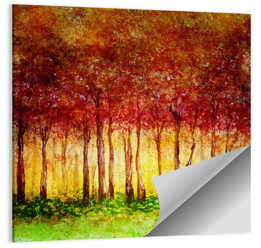 Trees Row Abstract Wall Art