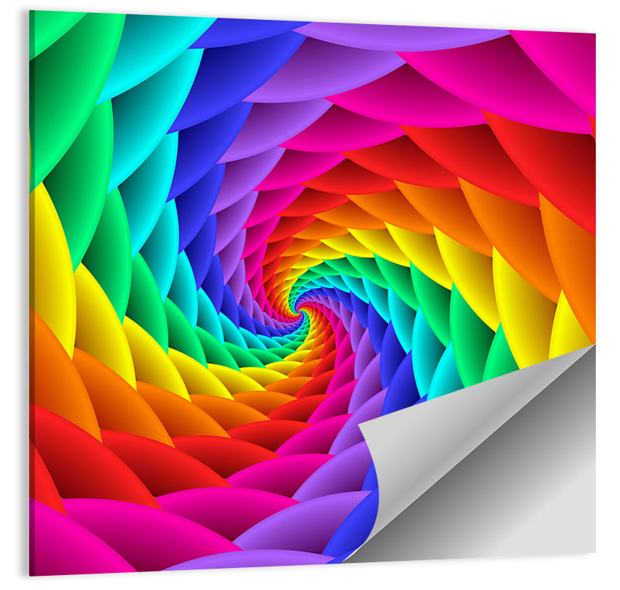 Spiral Rainbow Tunnel Wall Art