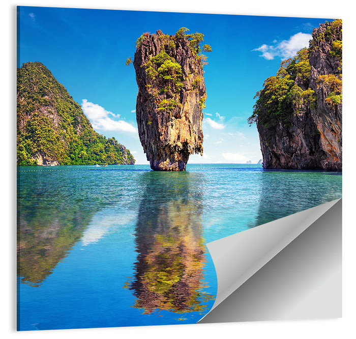 Ko Tapu Limestone Stack, Phang Nga Wall Art as a poster print