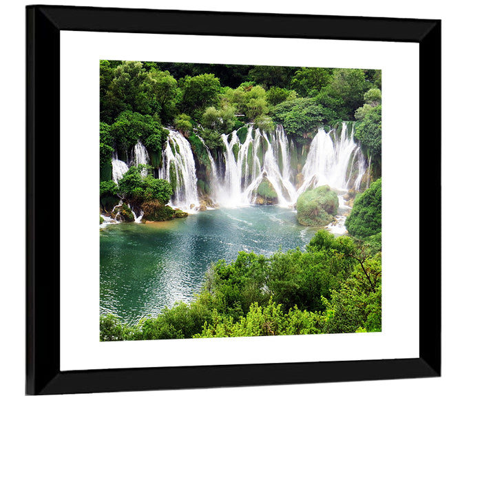 Kravice Falls Wall Art as a framed print