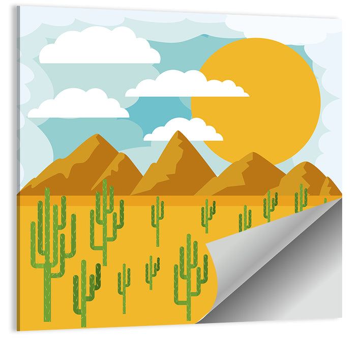 Sunny Desert Landscape Wall Art as a poster print