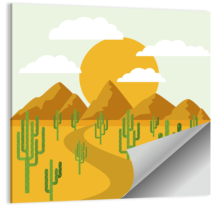 Cloudy Desert Road Wall Art as a poster print