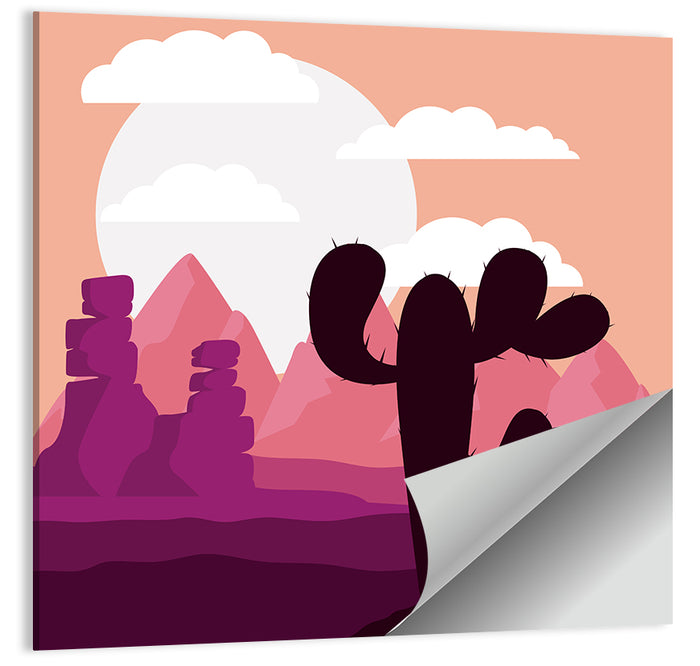 Saguaro Sunset Wall Art as a poster print