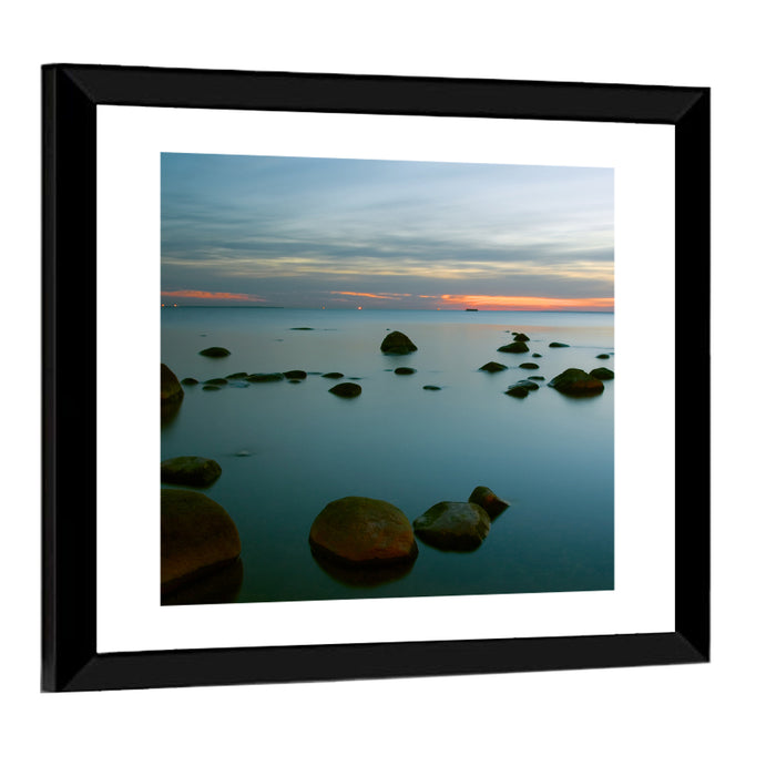 Baltic Sea at Twilight Wall Art as a framed print