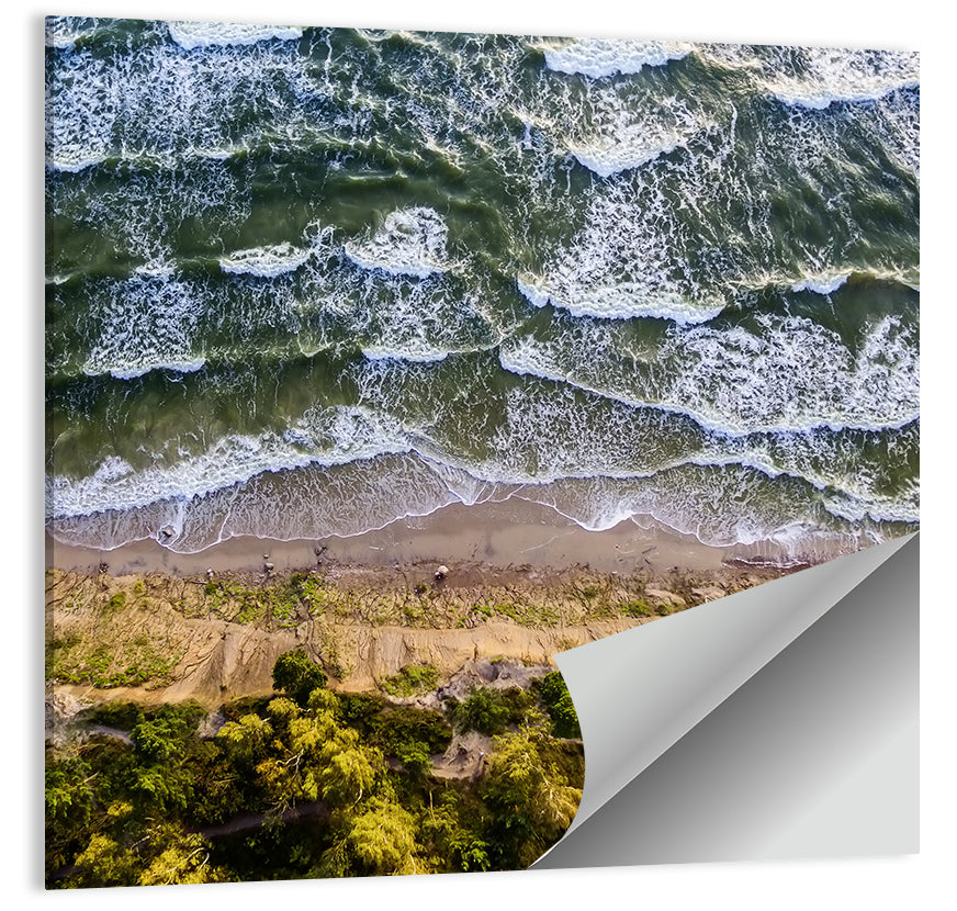 Aerial Sea Waves Wall Art