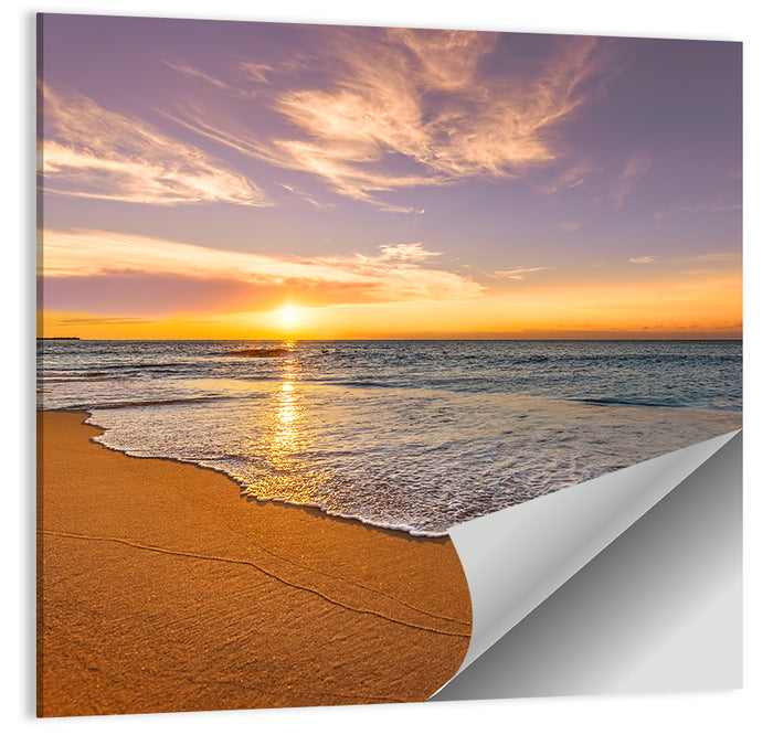 Sunrise Over Ocean Beach Wall Art as a poster print