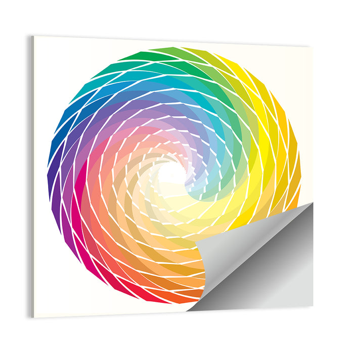 Radial Rainbow Spiral Wall Art as a poster print