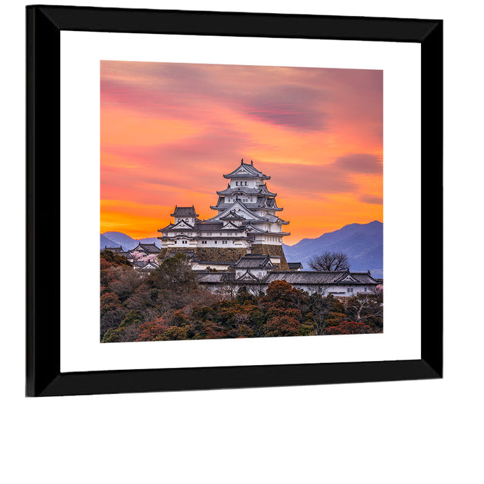 Himeji Castle at Sunrise Wall Art as a framed print