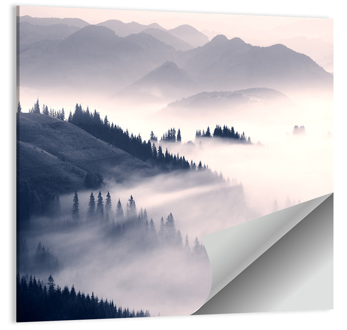Carpathian Morning Mist Wall Art as a poster print