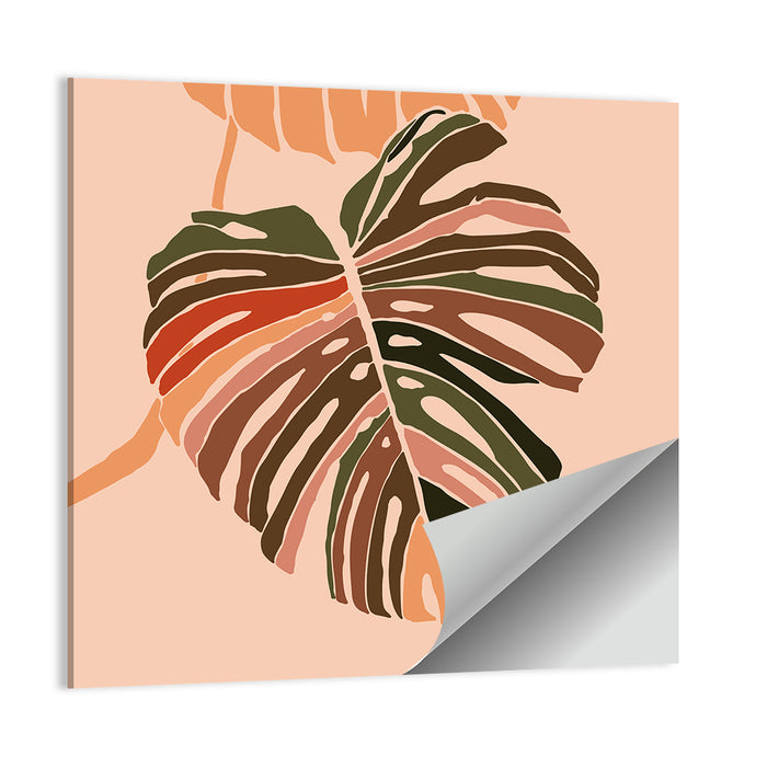 Warm Pink Monstera Leaf Wall Art as a poster print