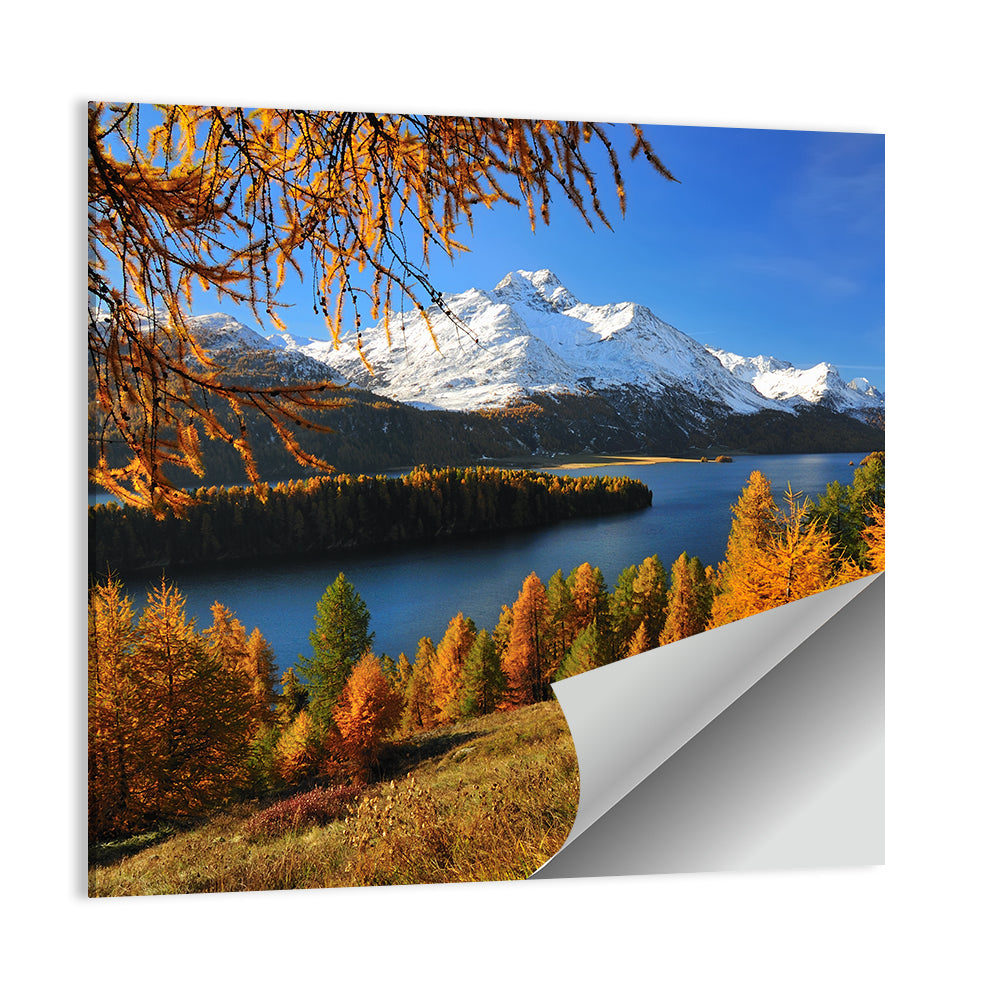 Swiss Alps from Silsersee Lake Wall Art