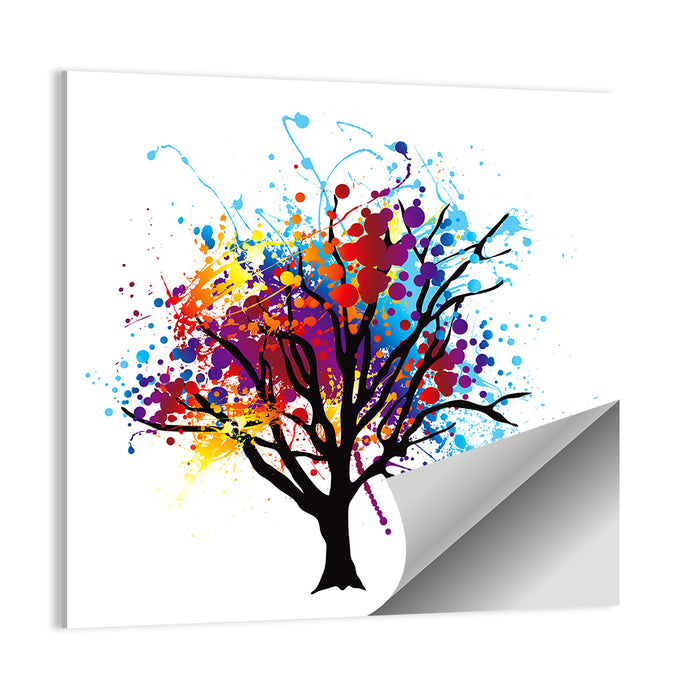 Abstract Splatter Tree Wall Art as a poster print