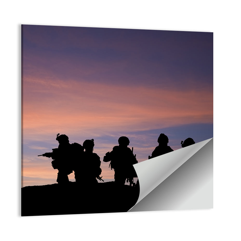 Troops at Sunset Wall Art