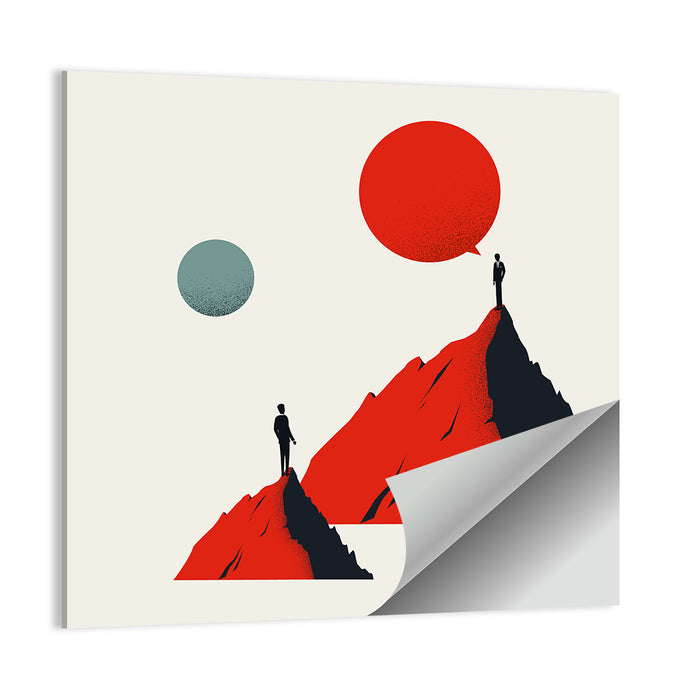 Peak Conversation Minimalist Illustration Wall Art as a poster print