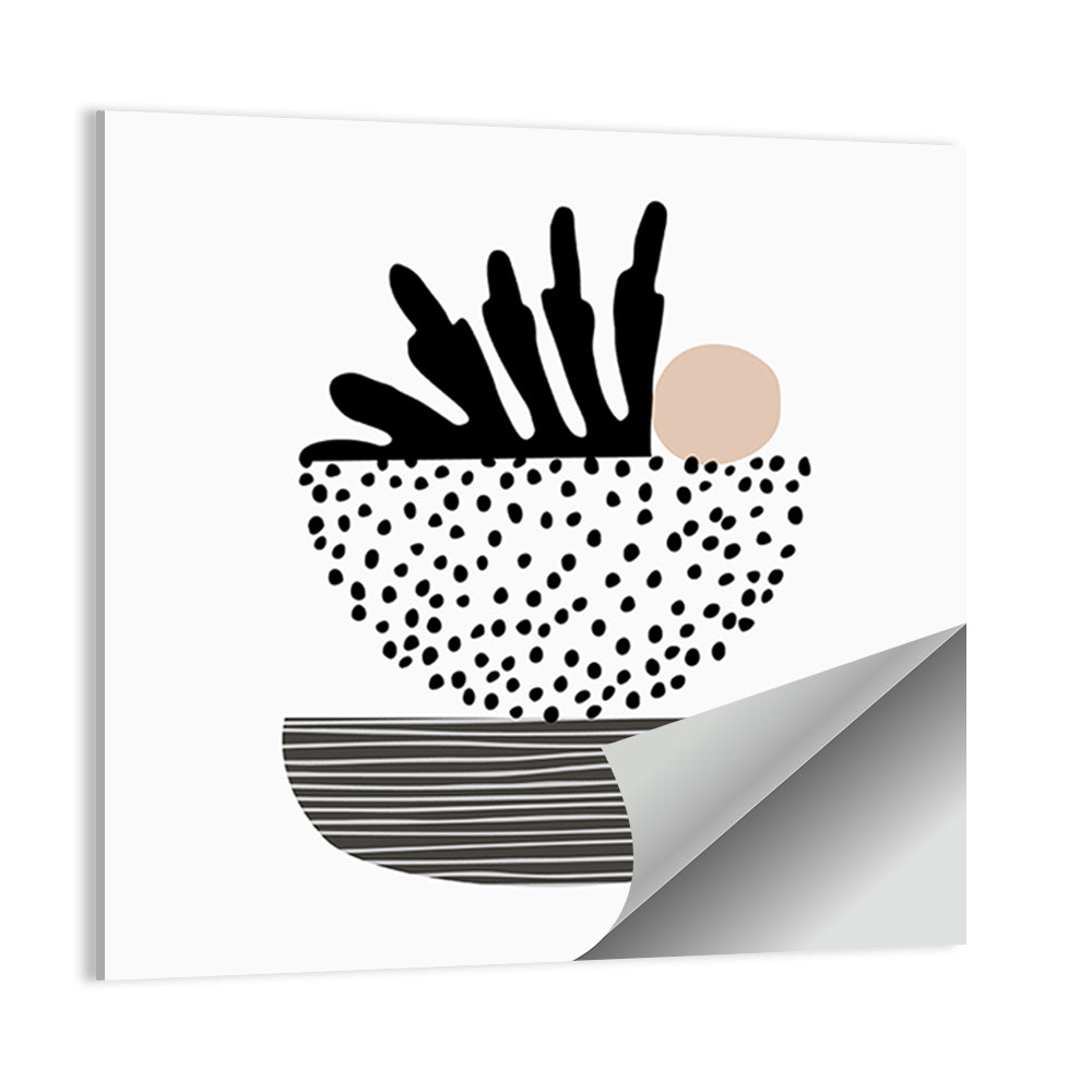 Palm Leaf in Blanched Bowl Illustration Wall Art