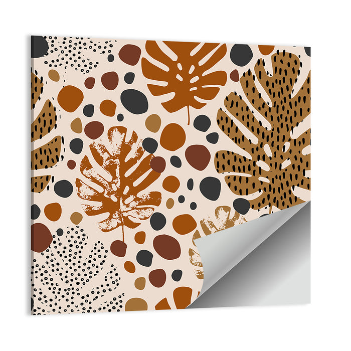 Monstera and Palm Leaf Pattern Wall Art as a poster print