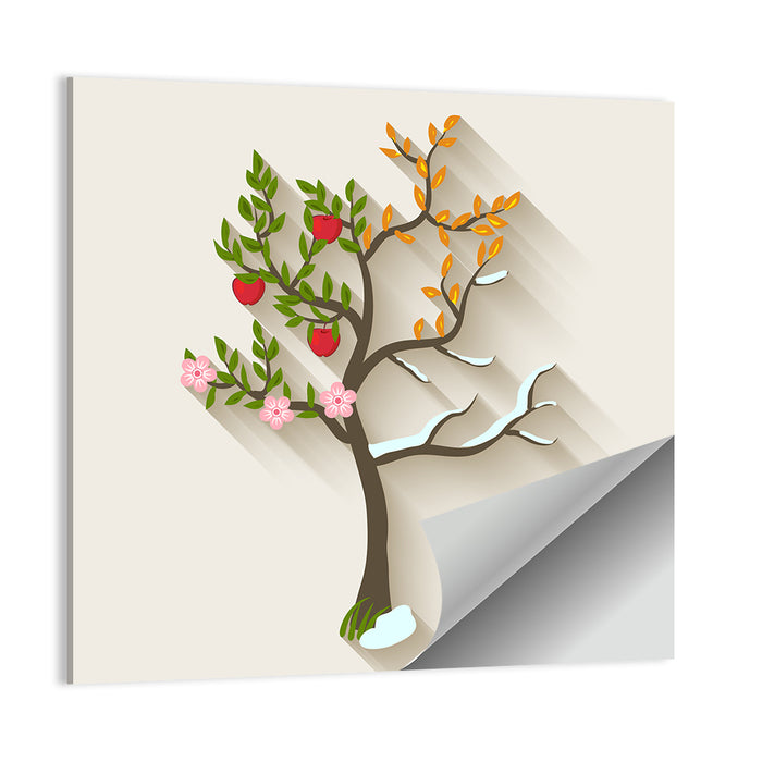 Four Seasons Tree Wall Art as a poster print