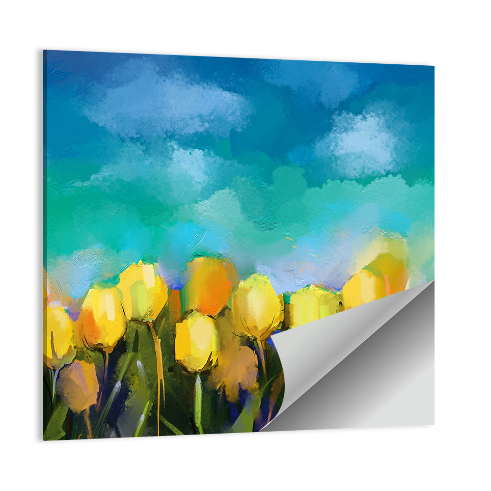 Tulips Flowers Abstract Wall Art