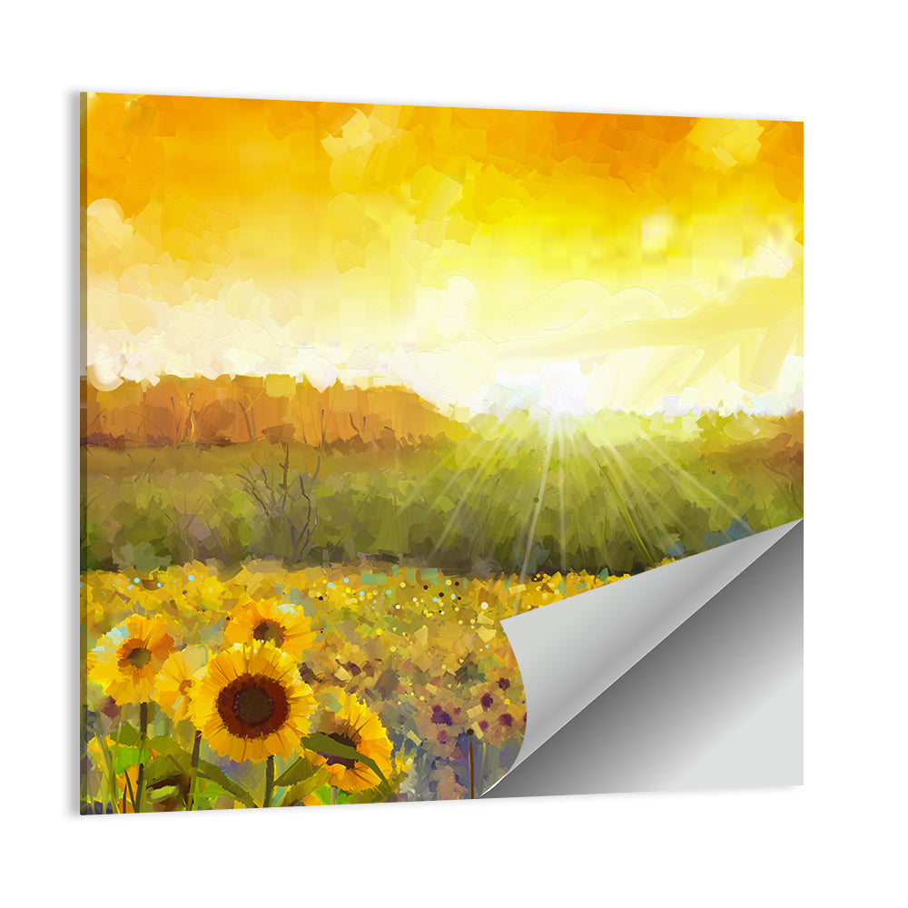 Sunflower Blossom Abstract Wall Art