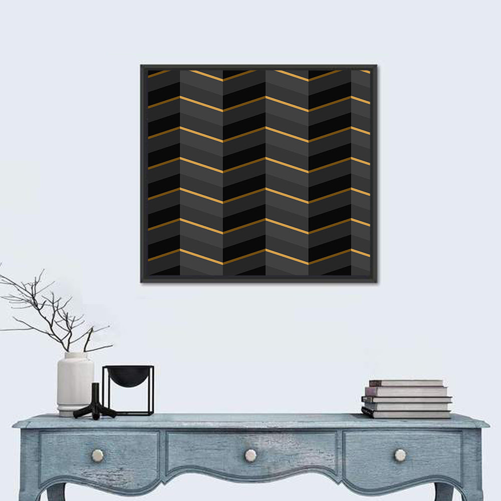 Black Stripes Golden Accent Wall Art