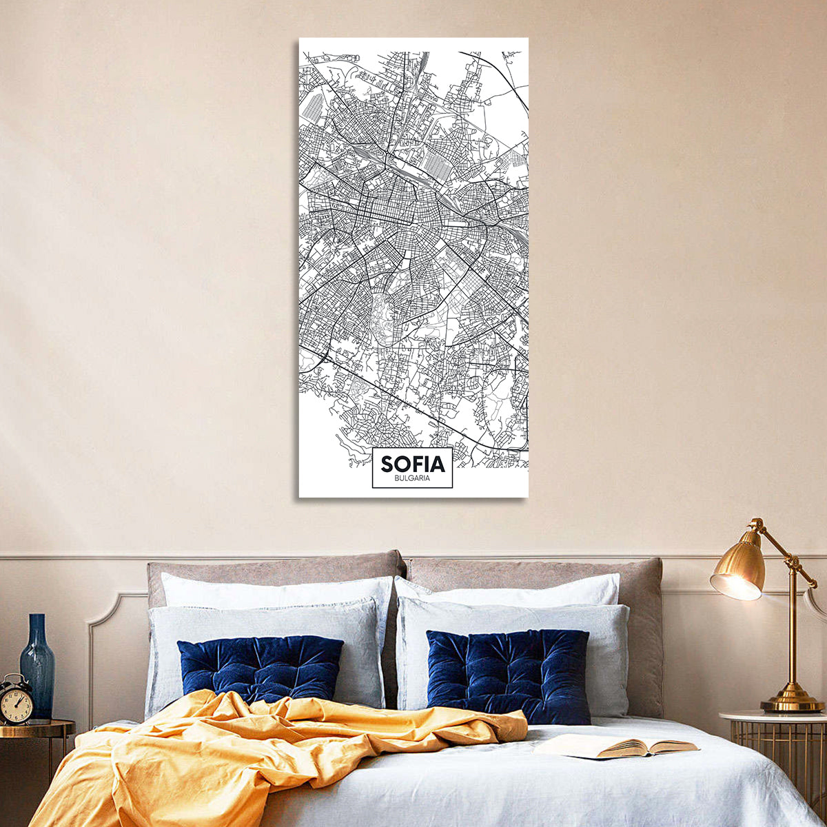 Sofia City Map Wall Art