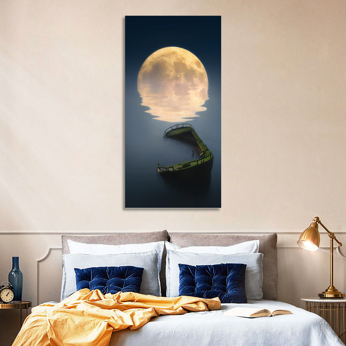 Moon & Broken Ship Wall Art