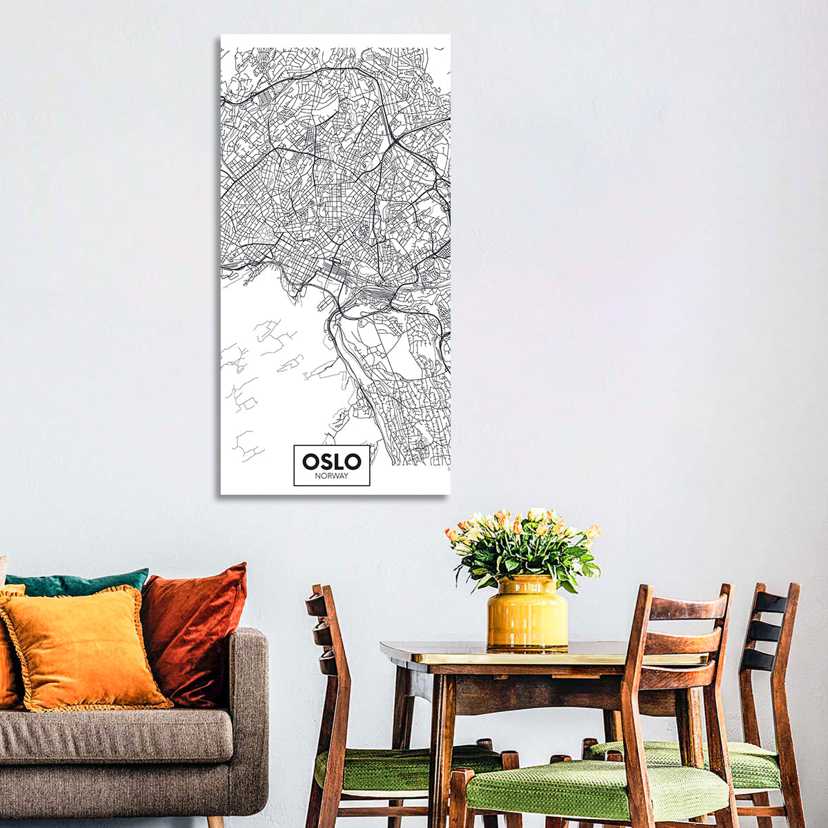 Oslo City Map Wall Art