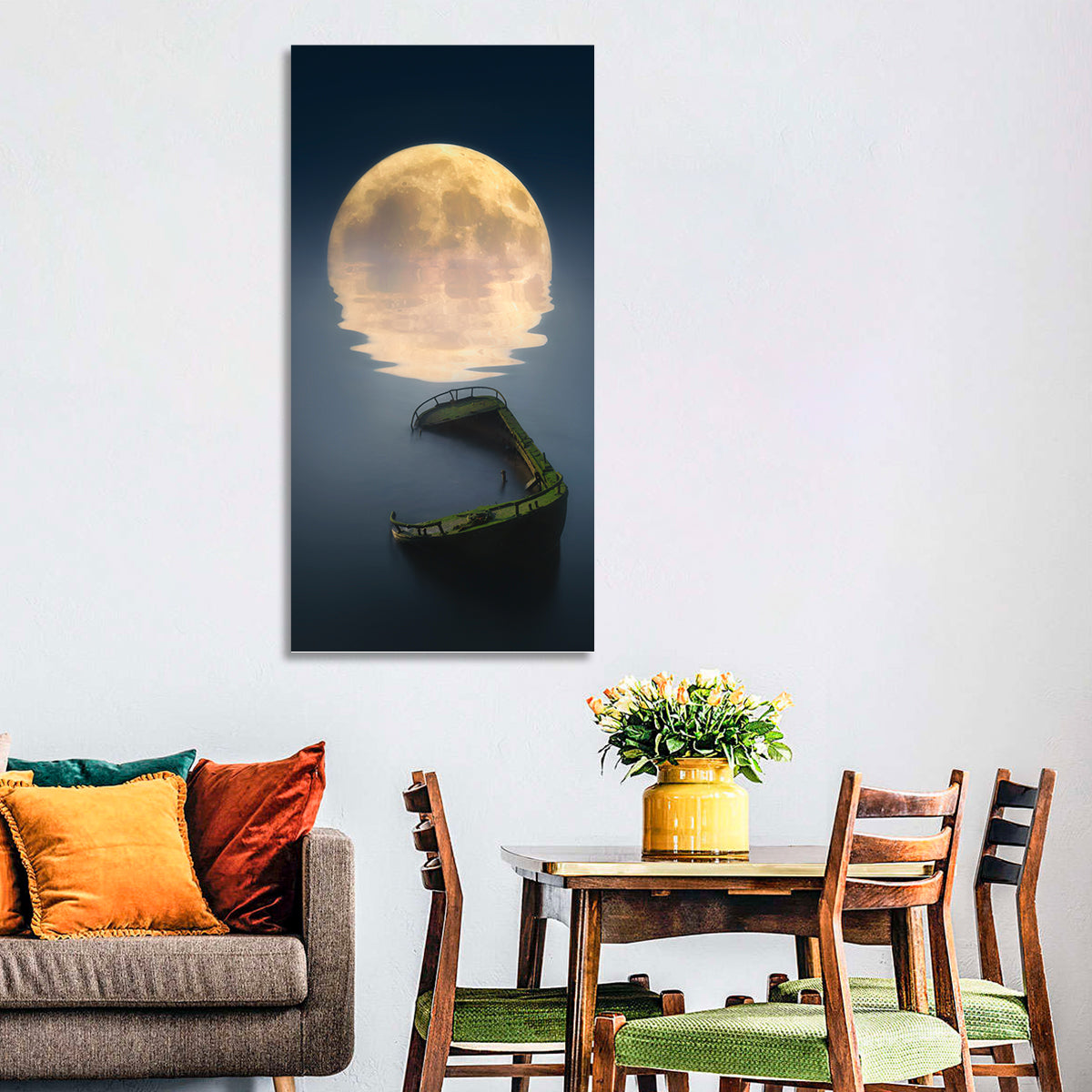 Moon & Broken Ship Wall Art
