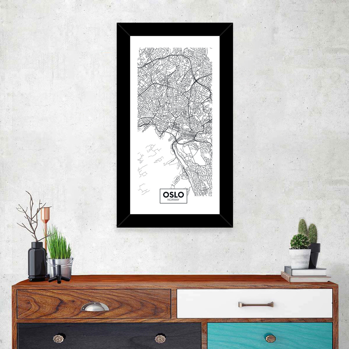 Oslo City Map Wall Art