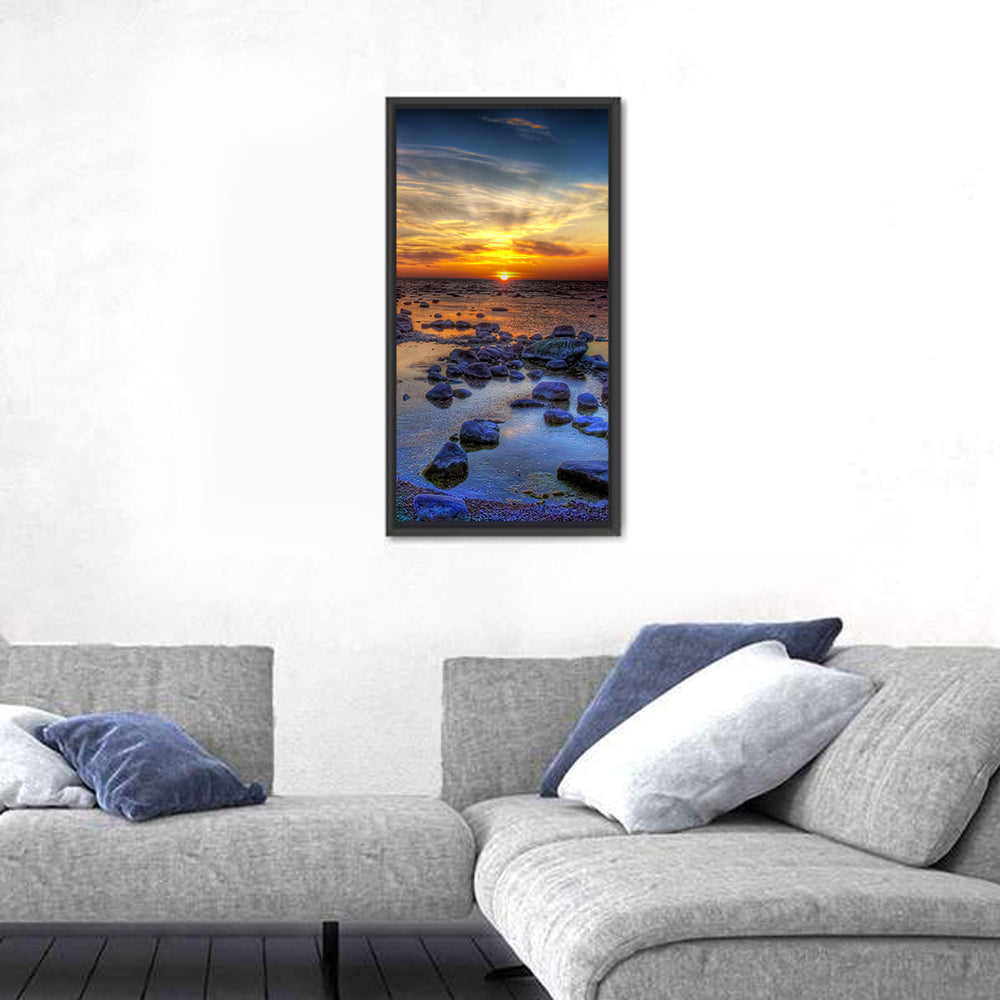 Sea Stones Sunset Wall Art