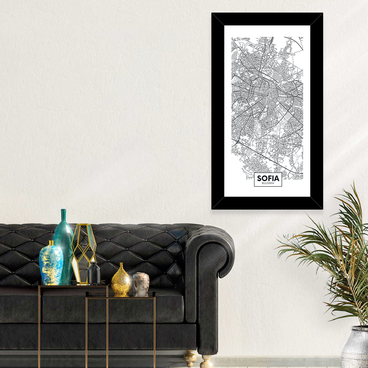 Sofia City Map Wall Art