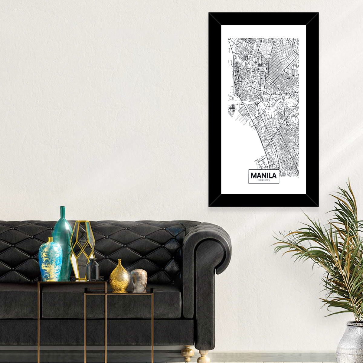 Manila City Map Wall Art