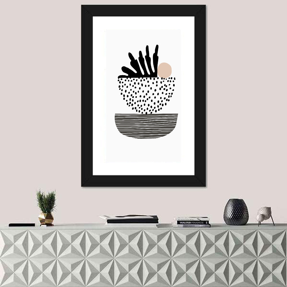 Palm Leaf in Blanched Bowl Illustration Wall Art