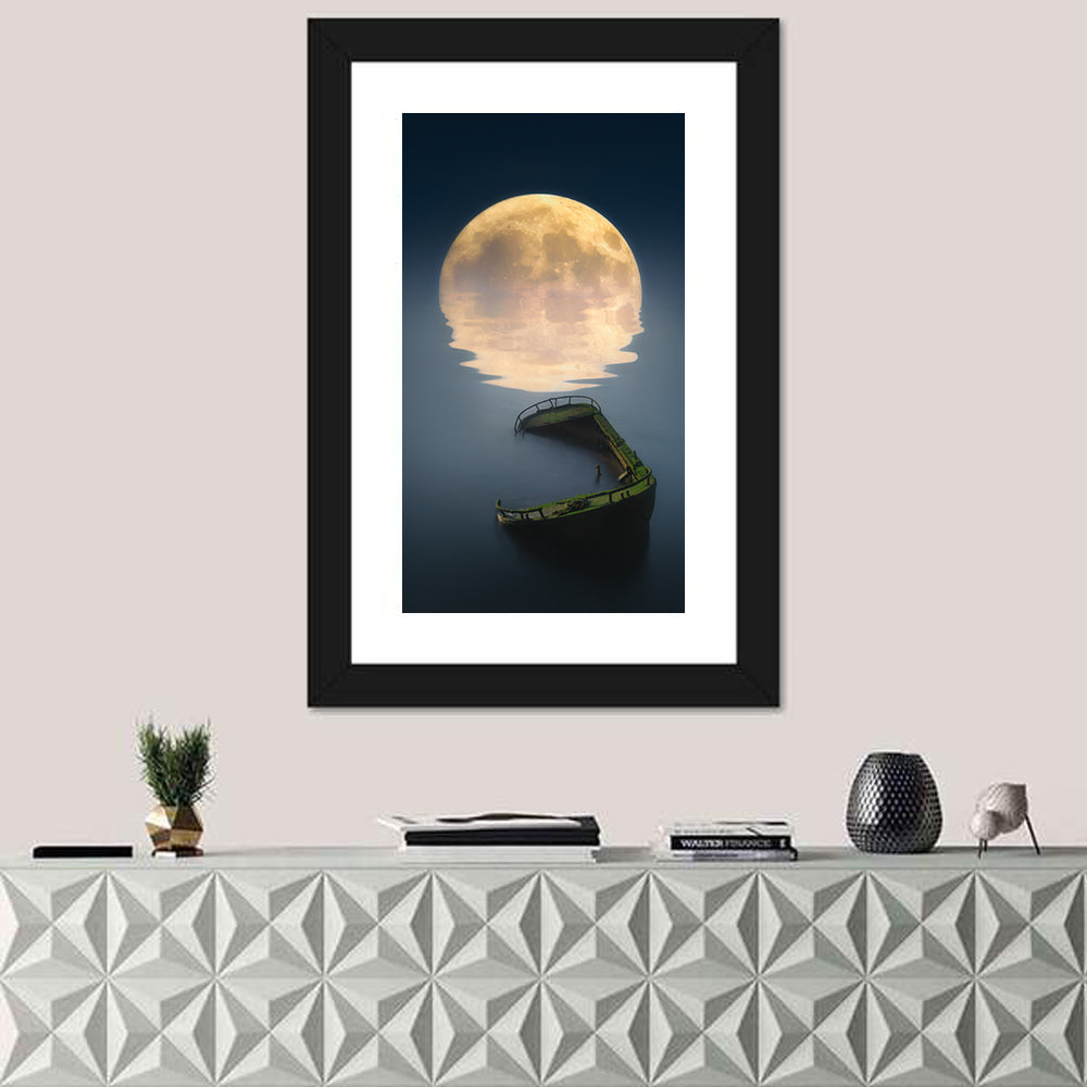 Moon & Broken Ship Wall Art