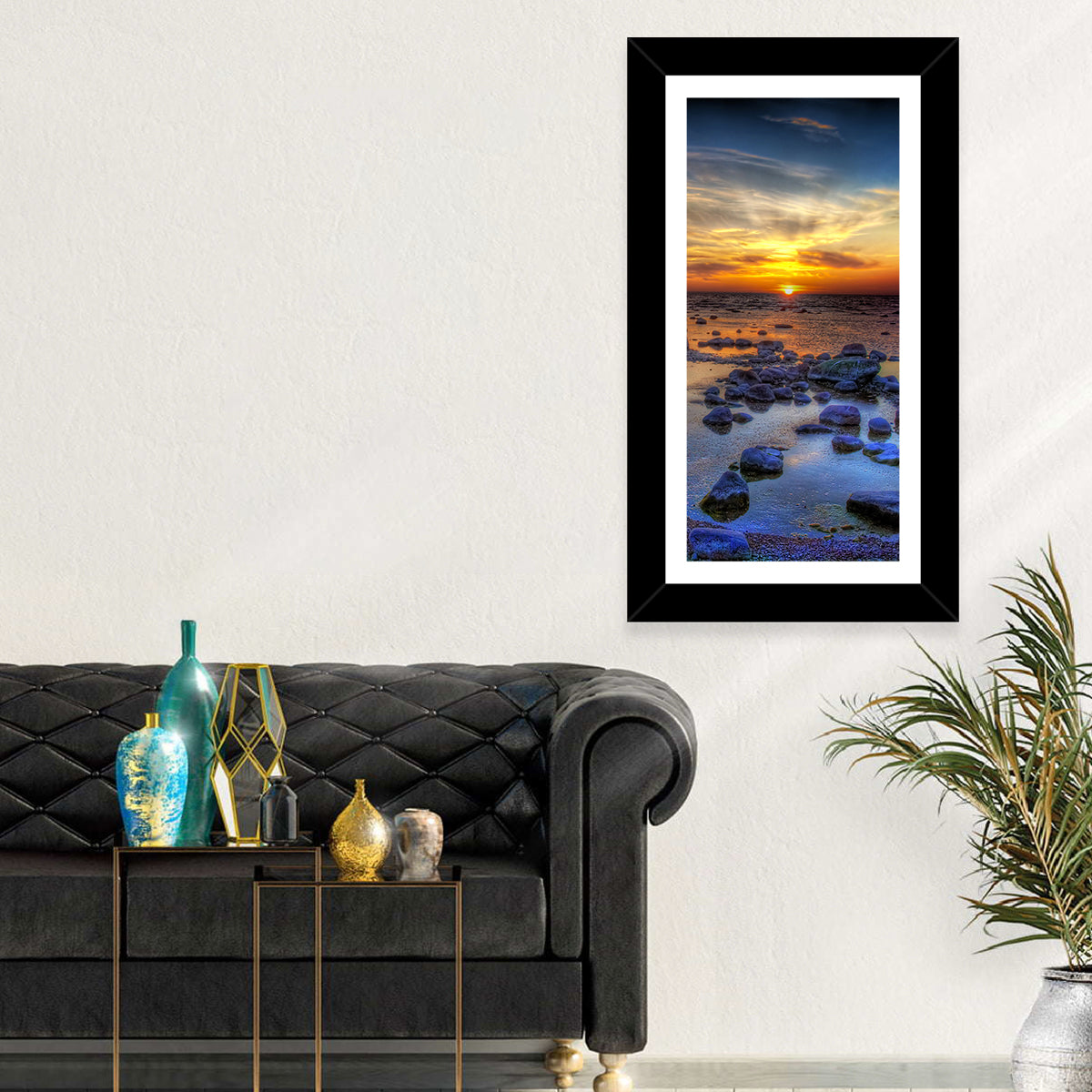 Sea Stones Sunset Wall Art