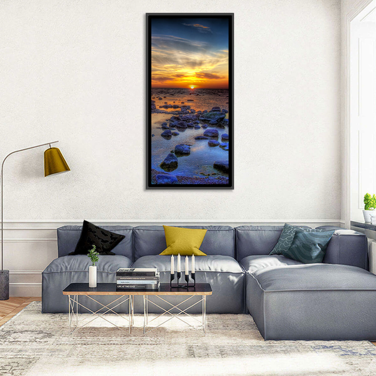 Sea Stones Sunset Wall Art
