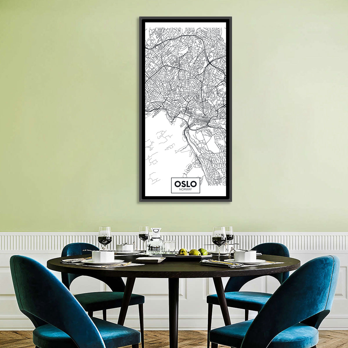Oslo City Map Wall Art