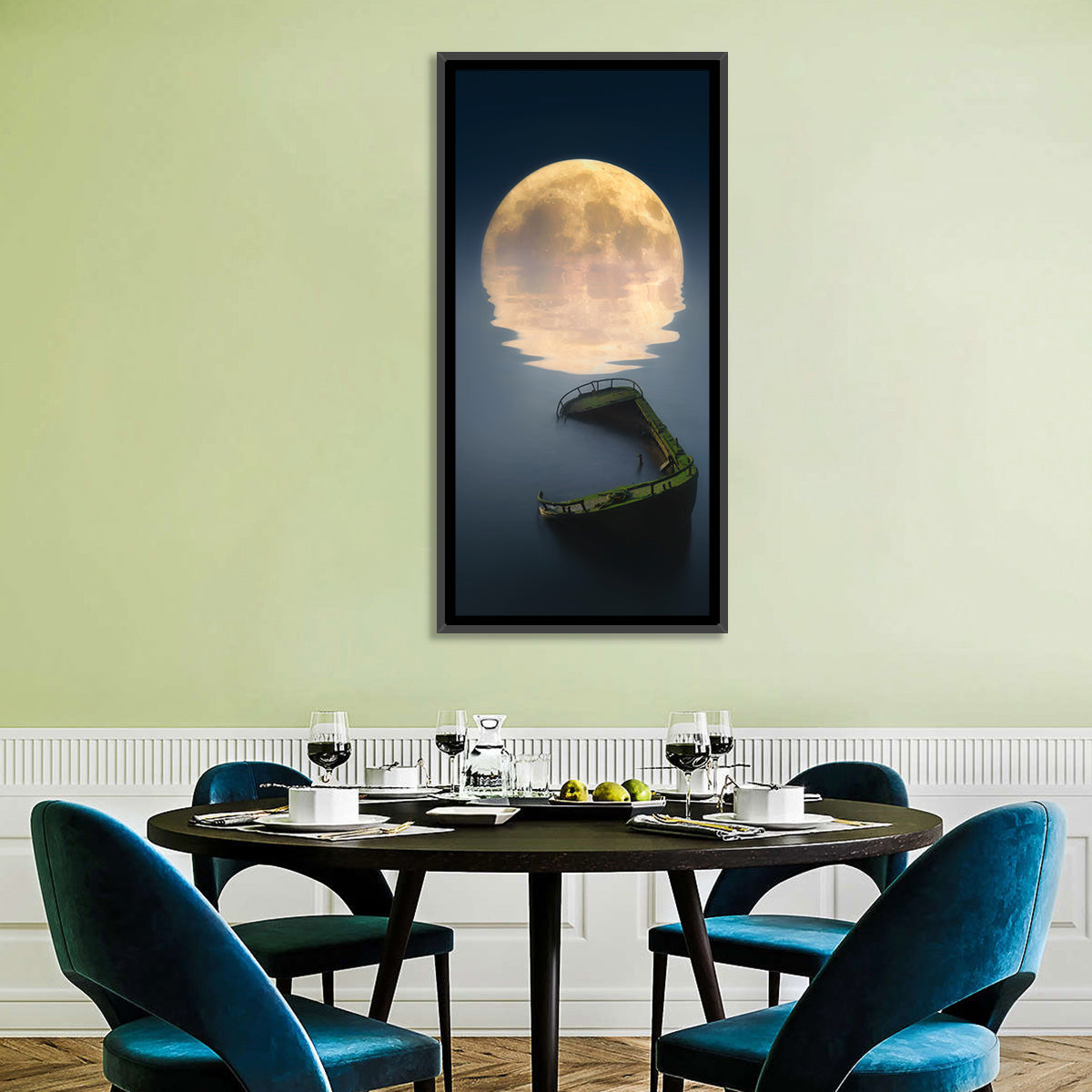 Moon & Broken Ship Wall Art