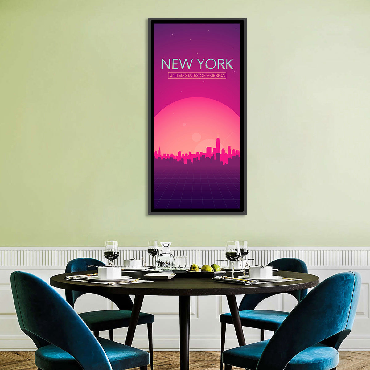 New York USA Skyline Wall Art