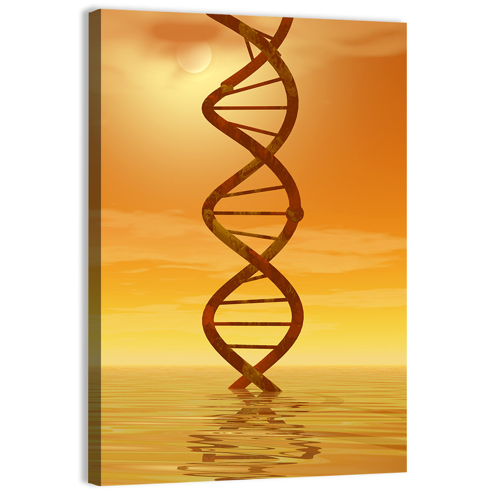 Dna Helix at Sunset Wall Art, canvas print, portrait