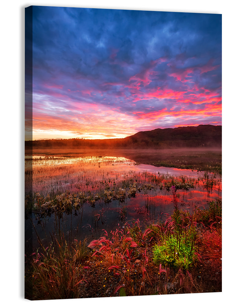 Fish Lake Yukon Sunset Wall Art, canvas print, portrait