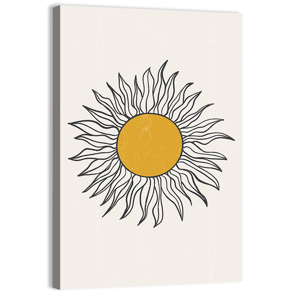 Textured Boho Sun Wall Art, canvas print, portrait