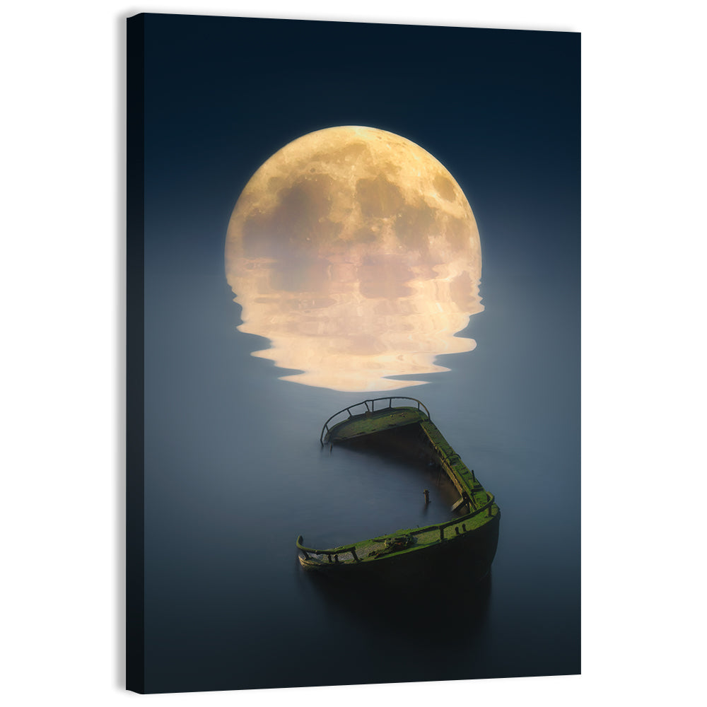 Moon & Broken Ship Wall Art