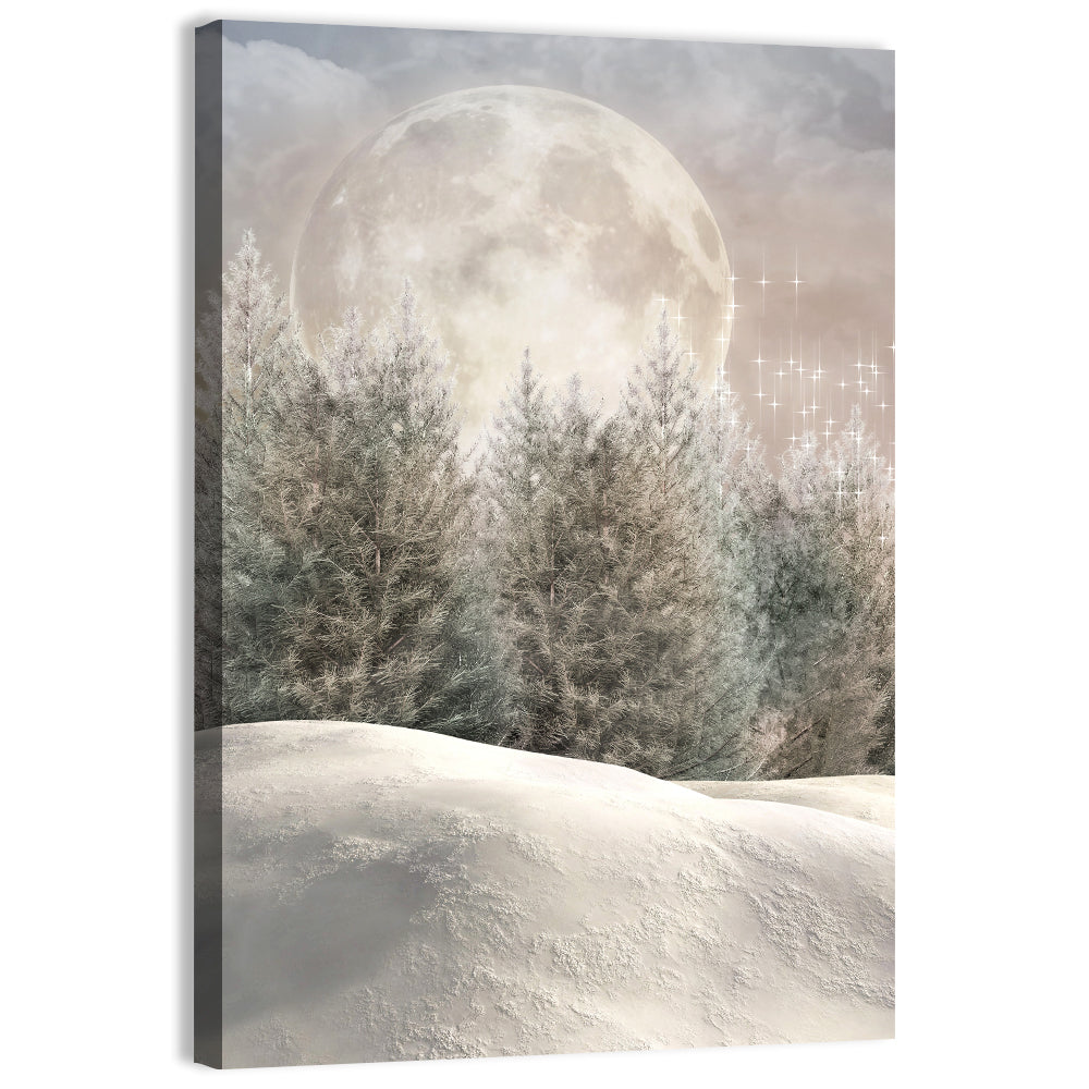 Enchanted Winter Forest Wall Art, canvas print, portrait